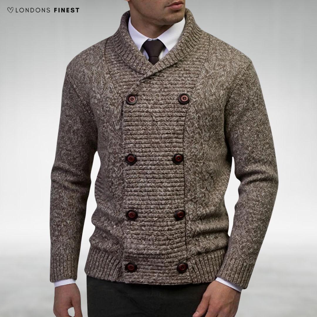 James Klassische Zweireihige Strickjacke