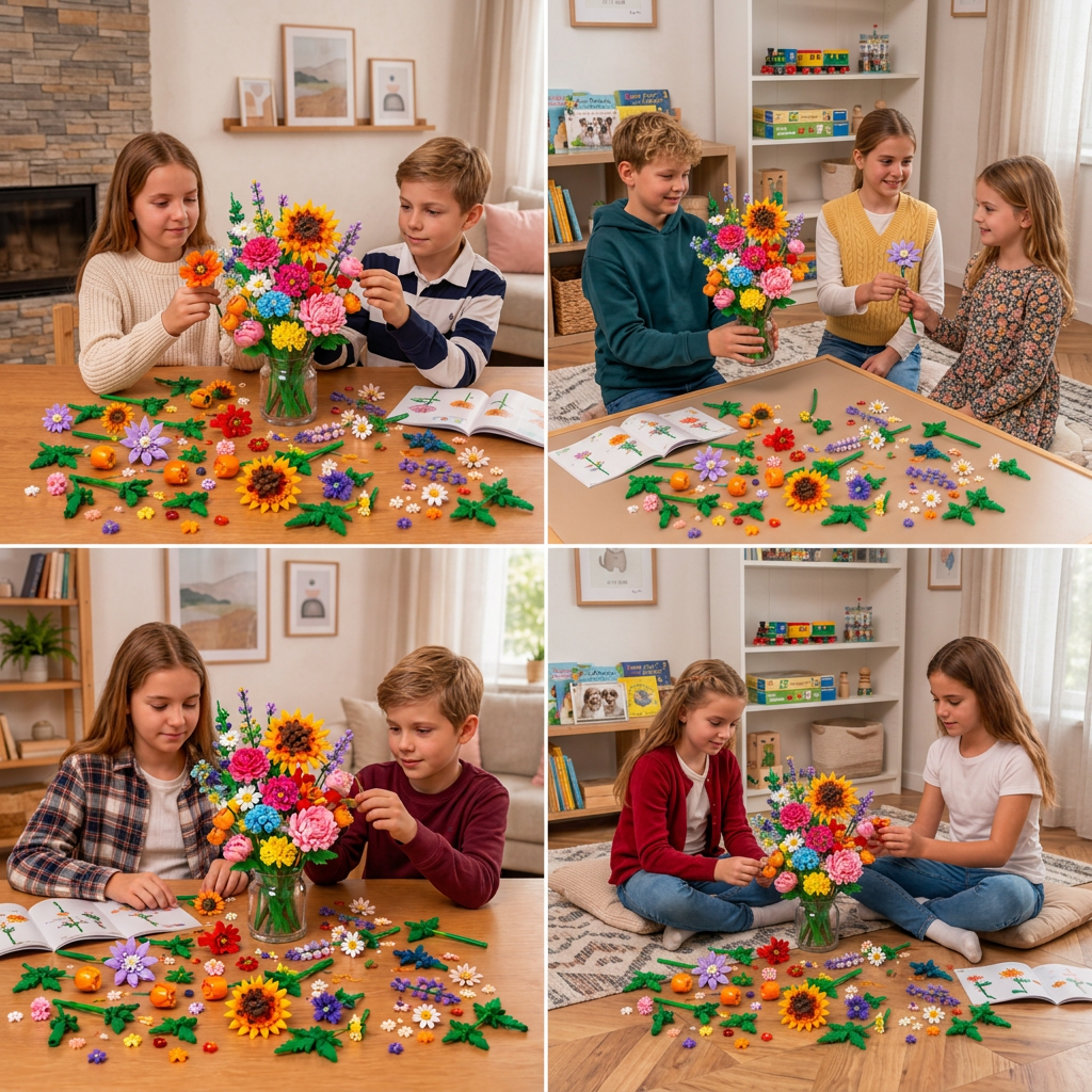 Weihnachts-Bausteine Blumenstrauß Adventskalender