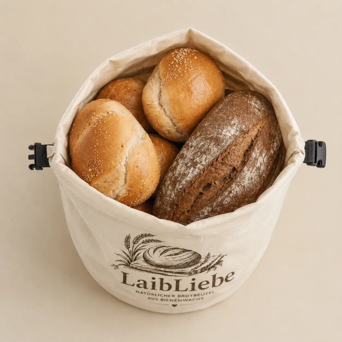Handgemachter natürlicher Brotbeutel aus Bienenwachs