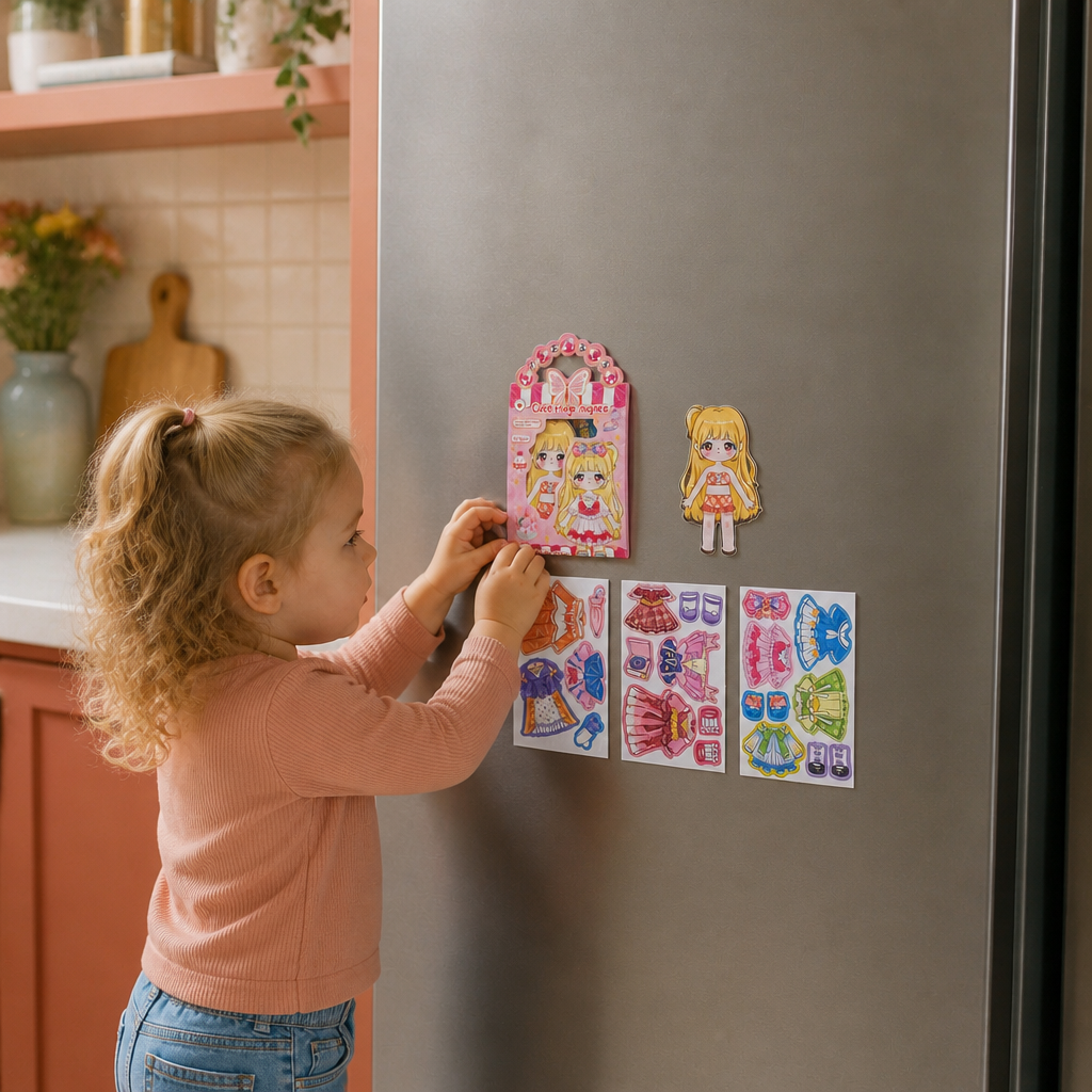 Magnetisches Prinzessinnen-Anzieh-Set mit 3D-Stickern