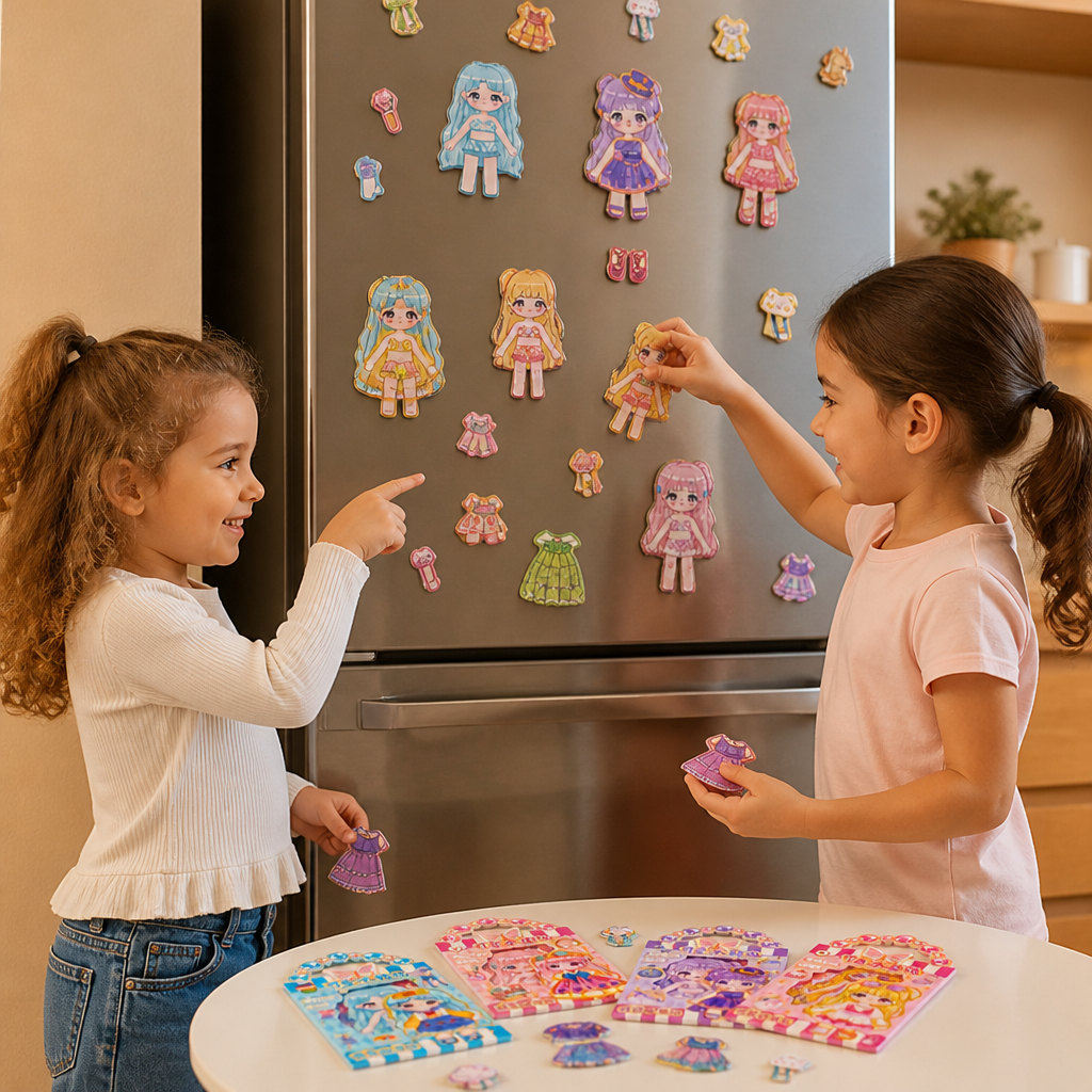 Magnetisches Prinzessinnen-Anzieh-Set mit 3D-Stickern