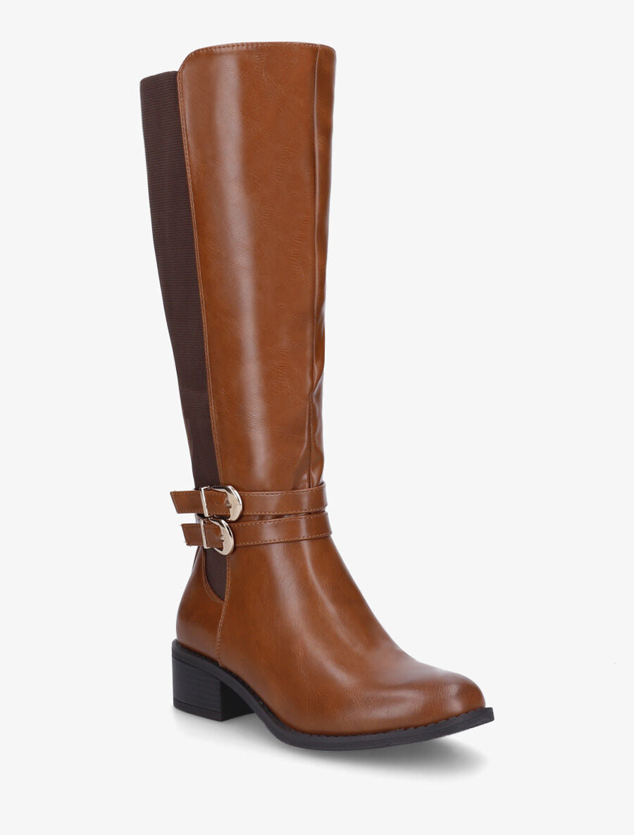 Stiefel mit Riemen und Blockabsatz