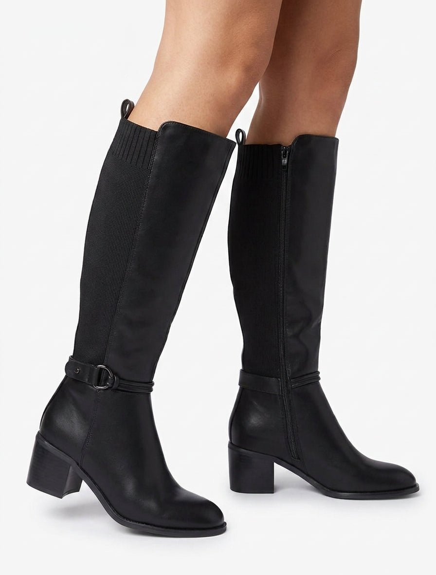 Stiefel im Mesh-Stil mit 6 cm Absatz