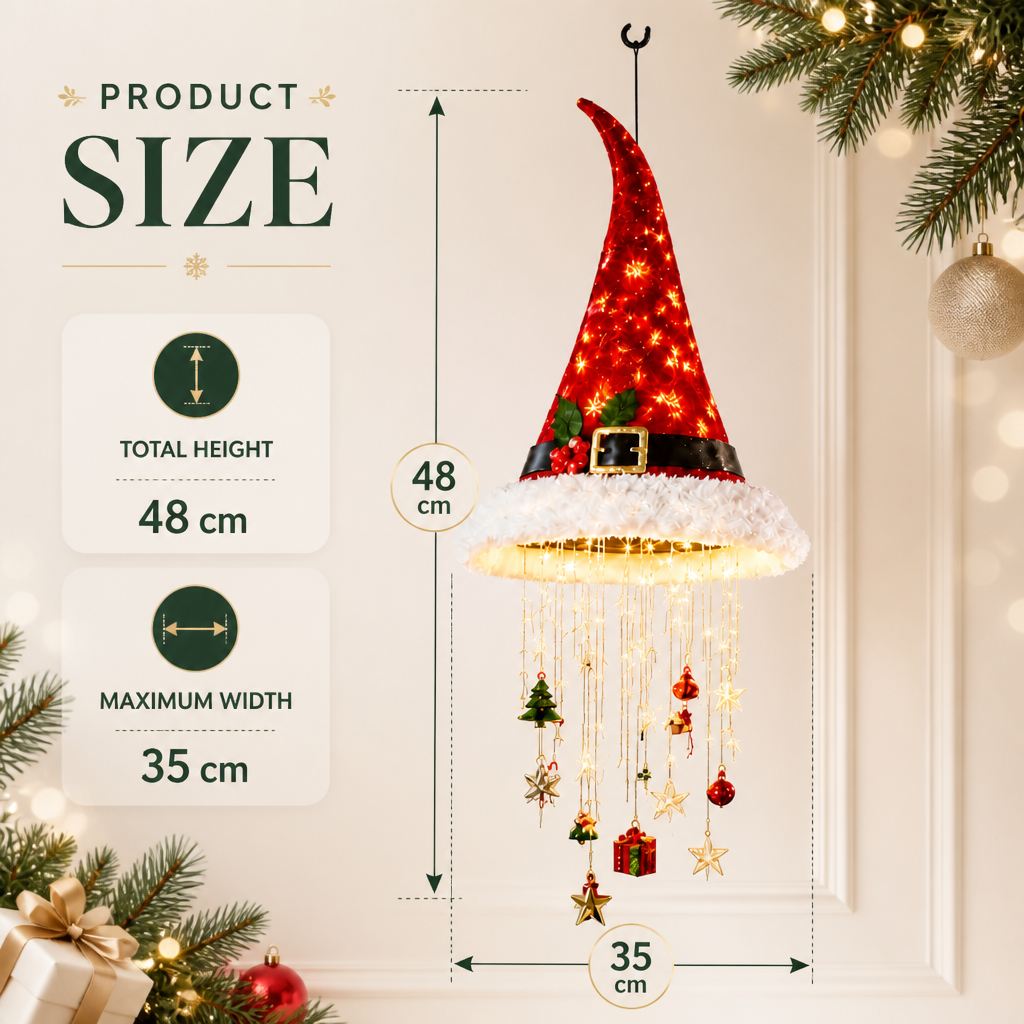 Weihnachts-Weihnachtsmannmütze Lichter mit LED-Lichterkette Dekorationen