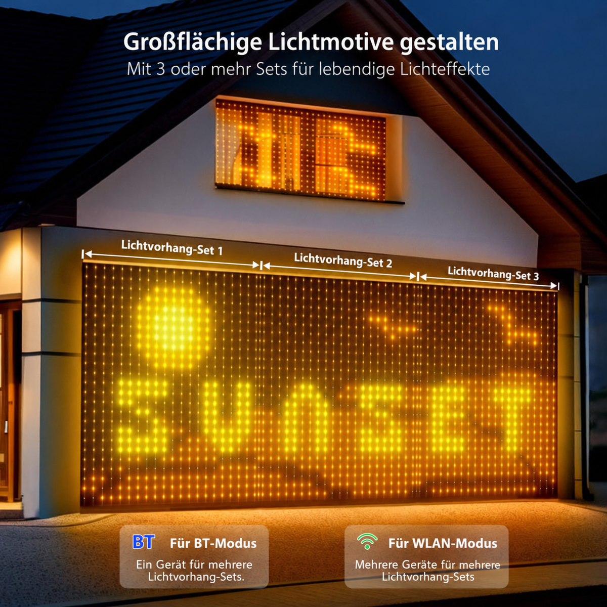 Nordavia | Smart RGBIC LED Netzlicht für Buchsbaumkugeln und Hecken im Garten