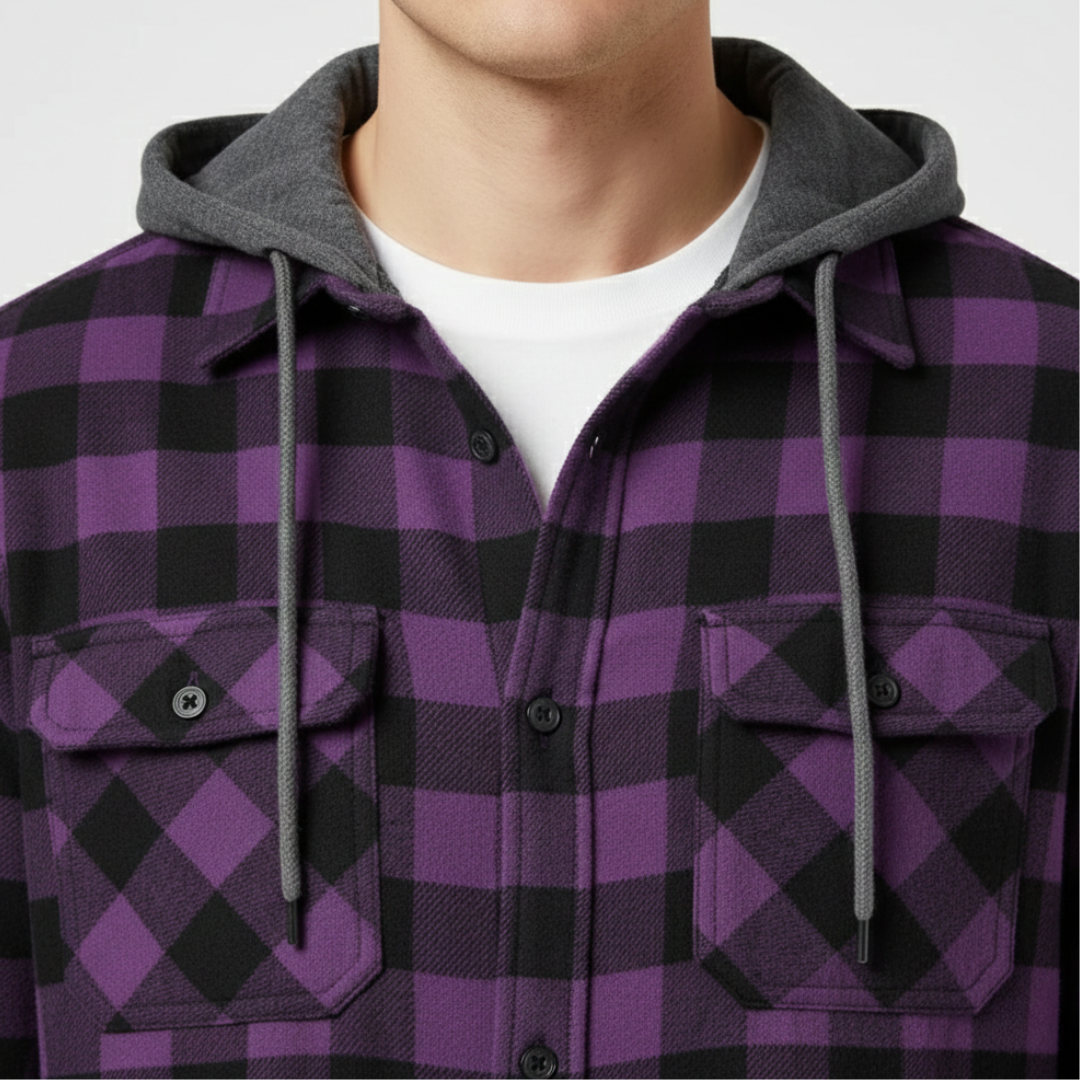 Camp Basel | Thrives Outdoor Langarm-Kapuzen-Flanellhemd