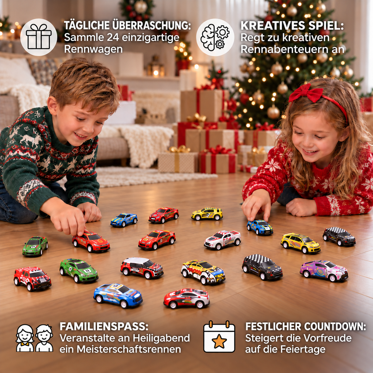 Camp Basel | 24-Tage-Rennwagen-Adventskalender mit Überraschungs-Spielzeugautos