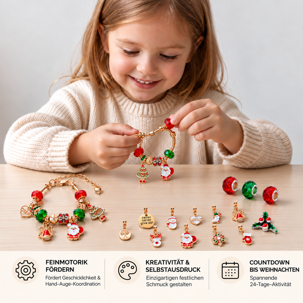 Camp Basel | 24-Tage Weihnachts-Armband-Adventskalender – DIY Schmuckbastelset für Mädchen