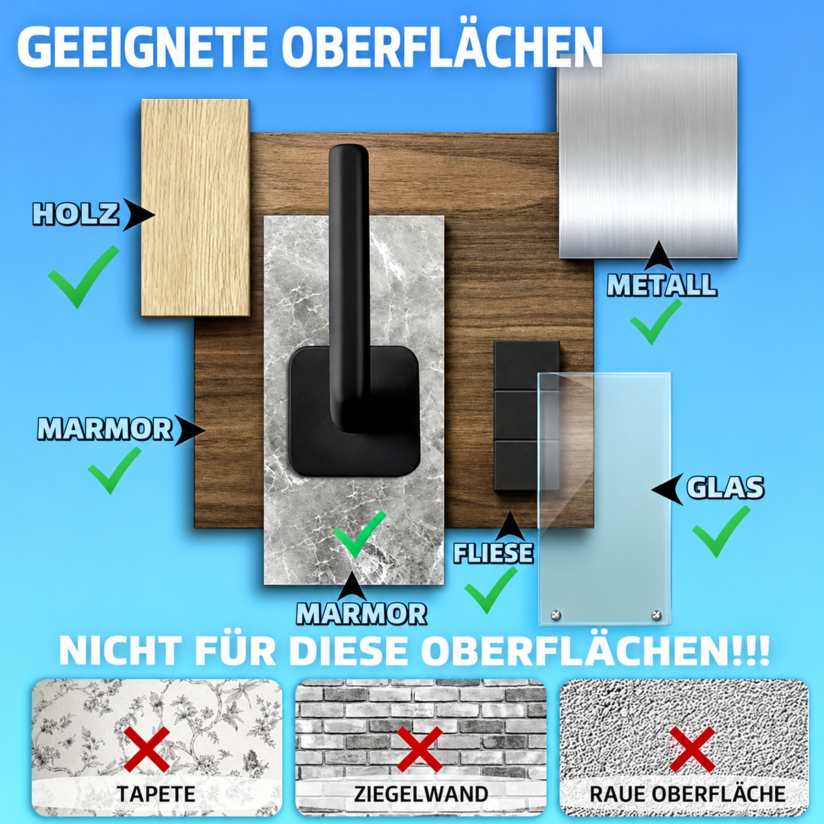 Camp Basel | 4er-Pack: Wand-Hutablage, L-förmige Aufbewahrungsablage mit starkem Klebstoff