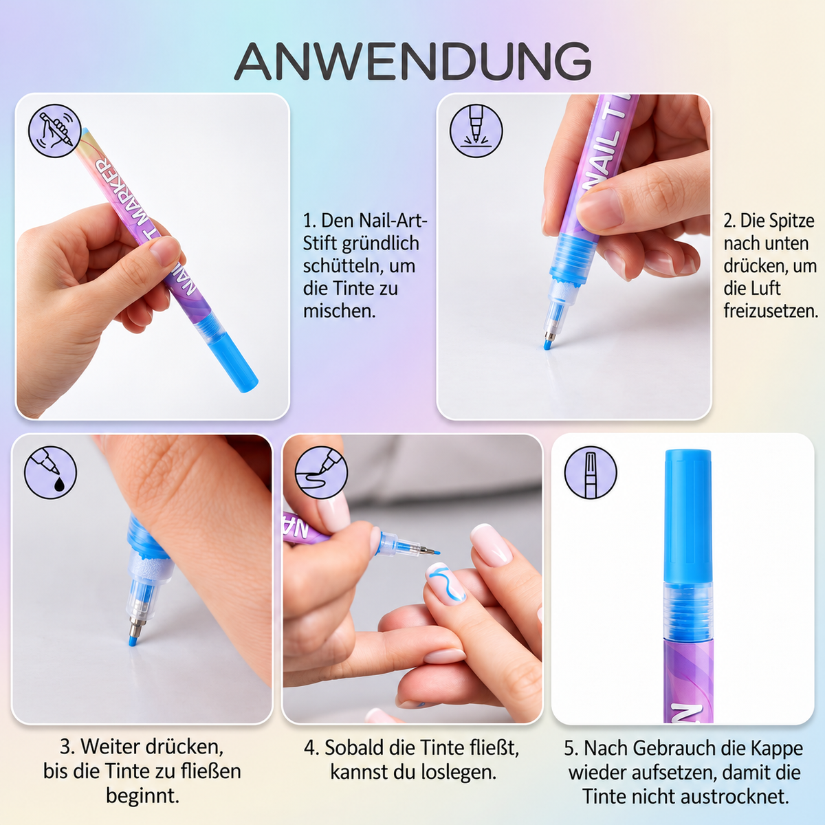 Camp Basel | Abwaschbares Nagellack-Stift-Set für Kinder