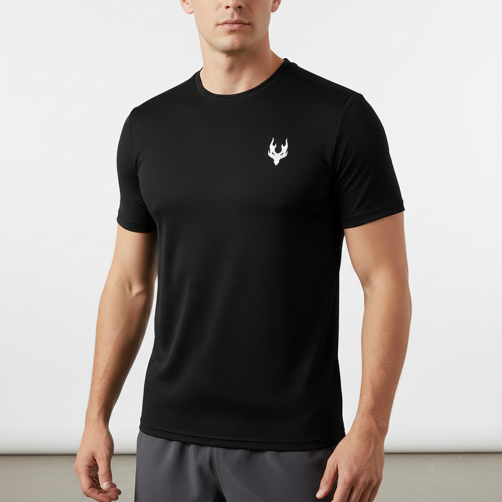 Herren Athletic-T-Shirt Kurzarm schnelltrocknend atmungsaktiv