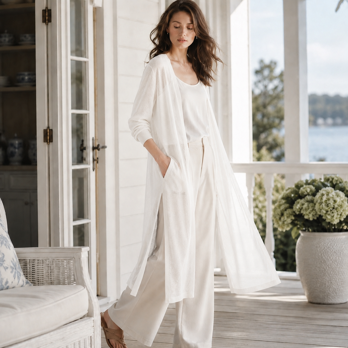 Camp Basel | Aerisell Longline Open Front Cardigan