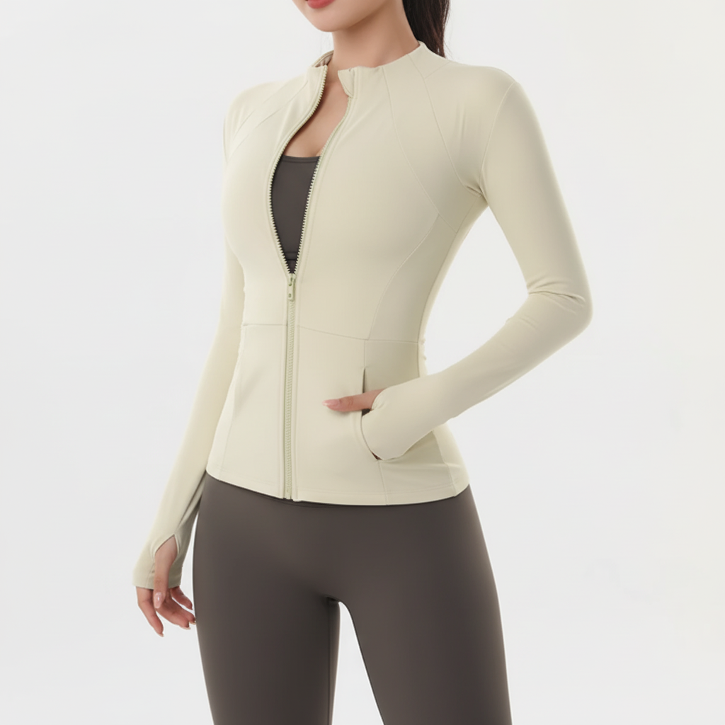 Trainingsjacke Damen schnelltrocknend atmungsaktiv Slim Fit Reißverschluss