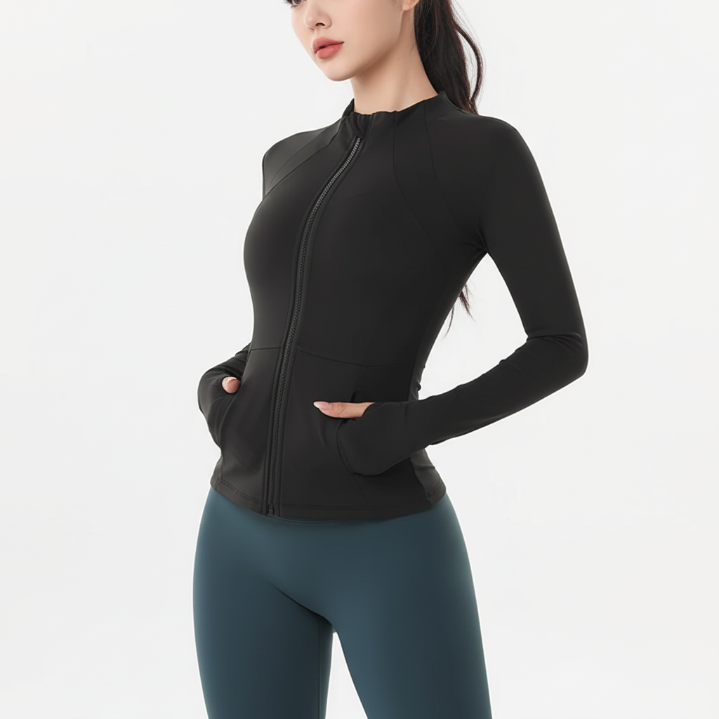 Trainingsjacke Damen schnelltrocknend atmungsaktiv Slim Fit Reißverschluss