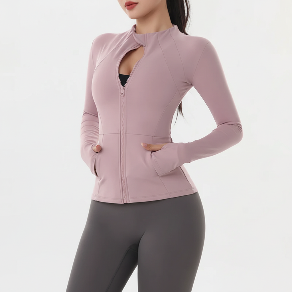 Trainingsjacke Damen schnelltrocknend atmungsaktiv Slim Fit Reißverschluss