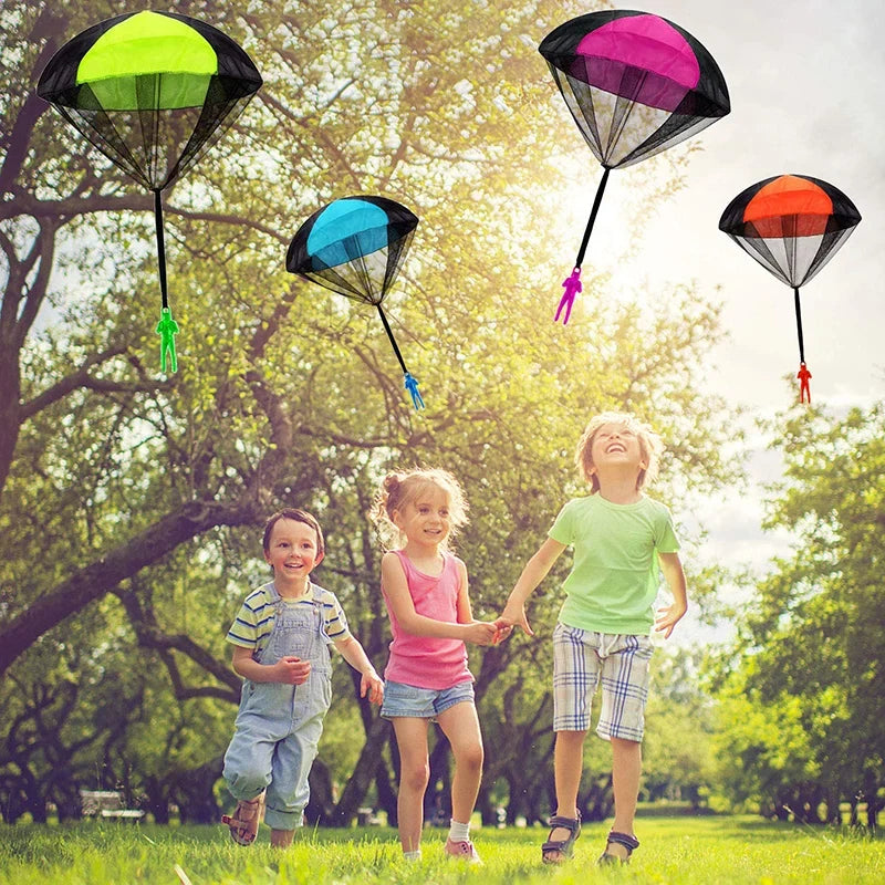 Handwurf-Fallschirmspielzeug mit leuchtend farbigem Schirmdach