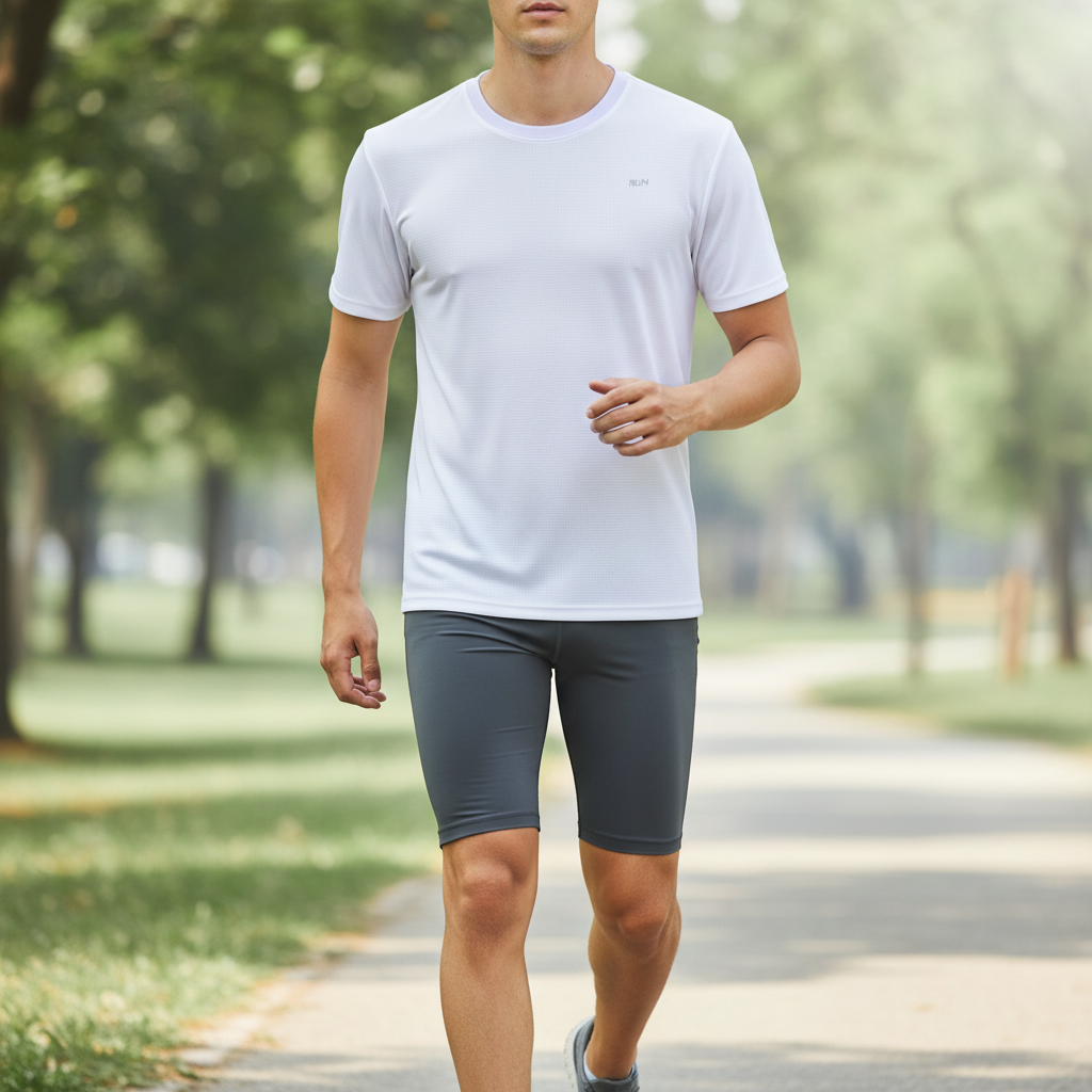 Herren-Trainingsshirt schnelltrocknend atmungsaktiv strukturierte Webart