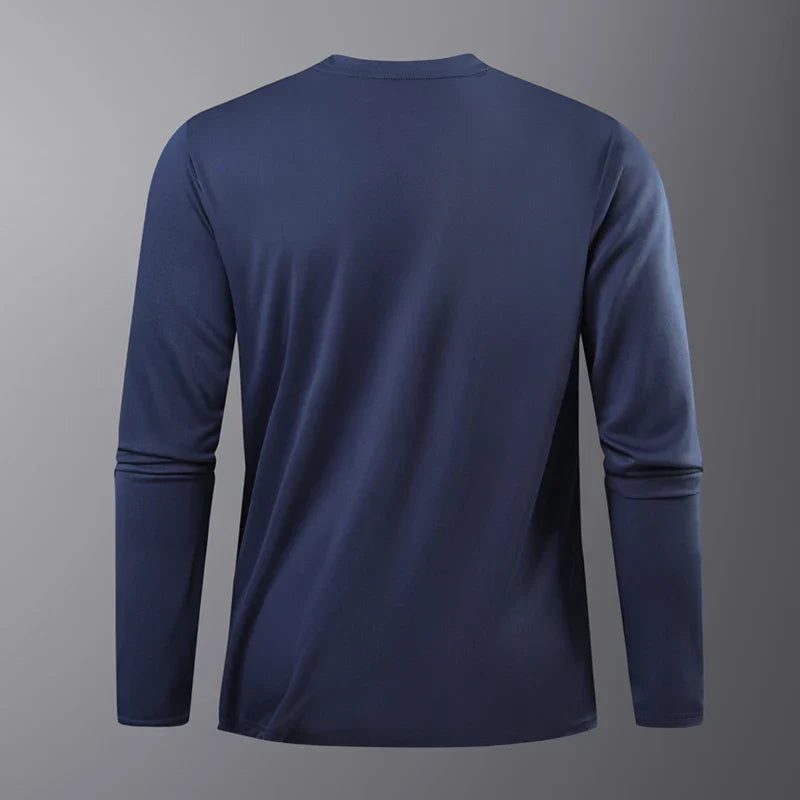 Langarm-Performance-Shirt mit reflektierenden Akzenten und atmungsaktiver Konstruktion