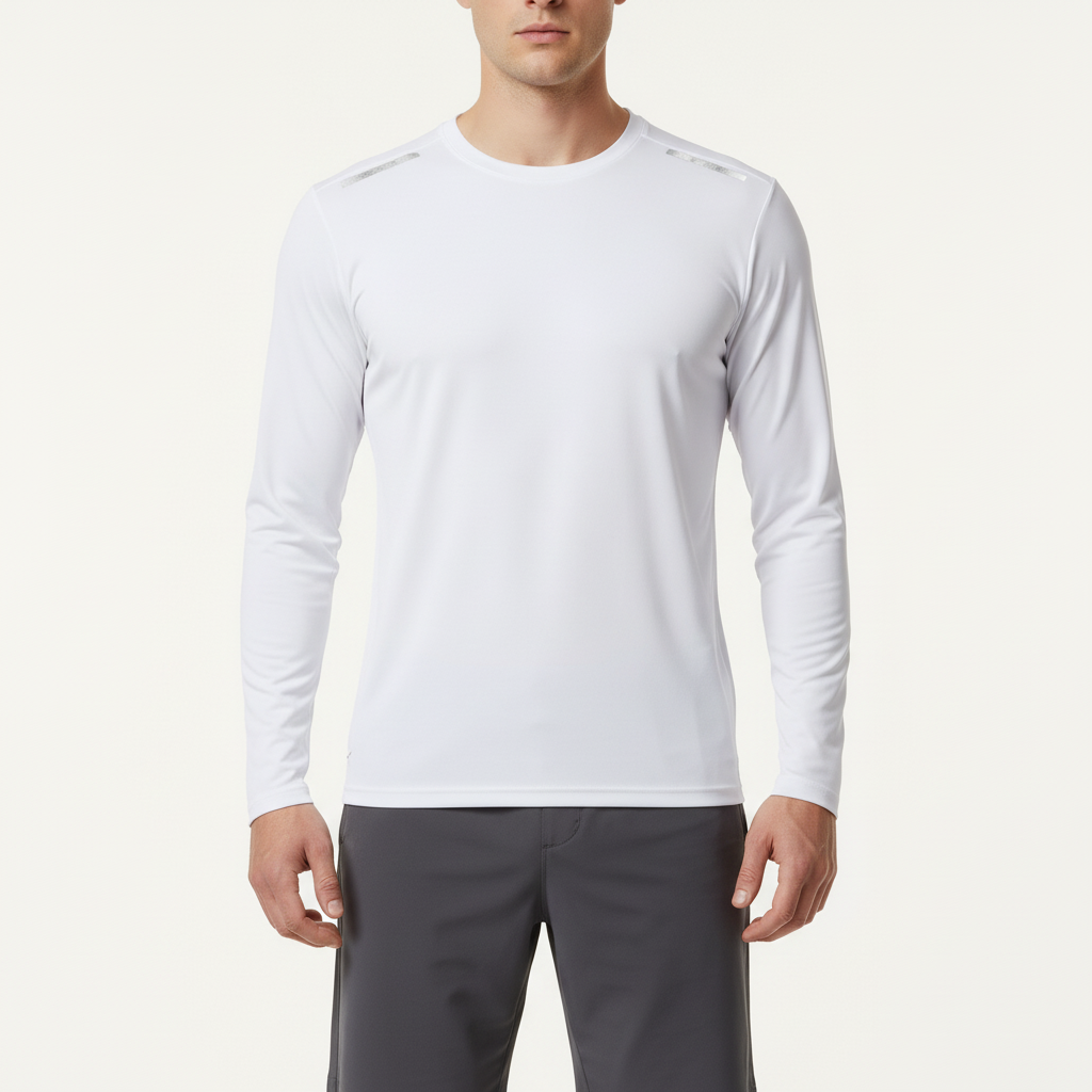 Langarm-Performance-Shirt mit reflektierenden Akzenten und atmungsaktiver Konstruktion