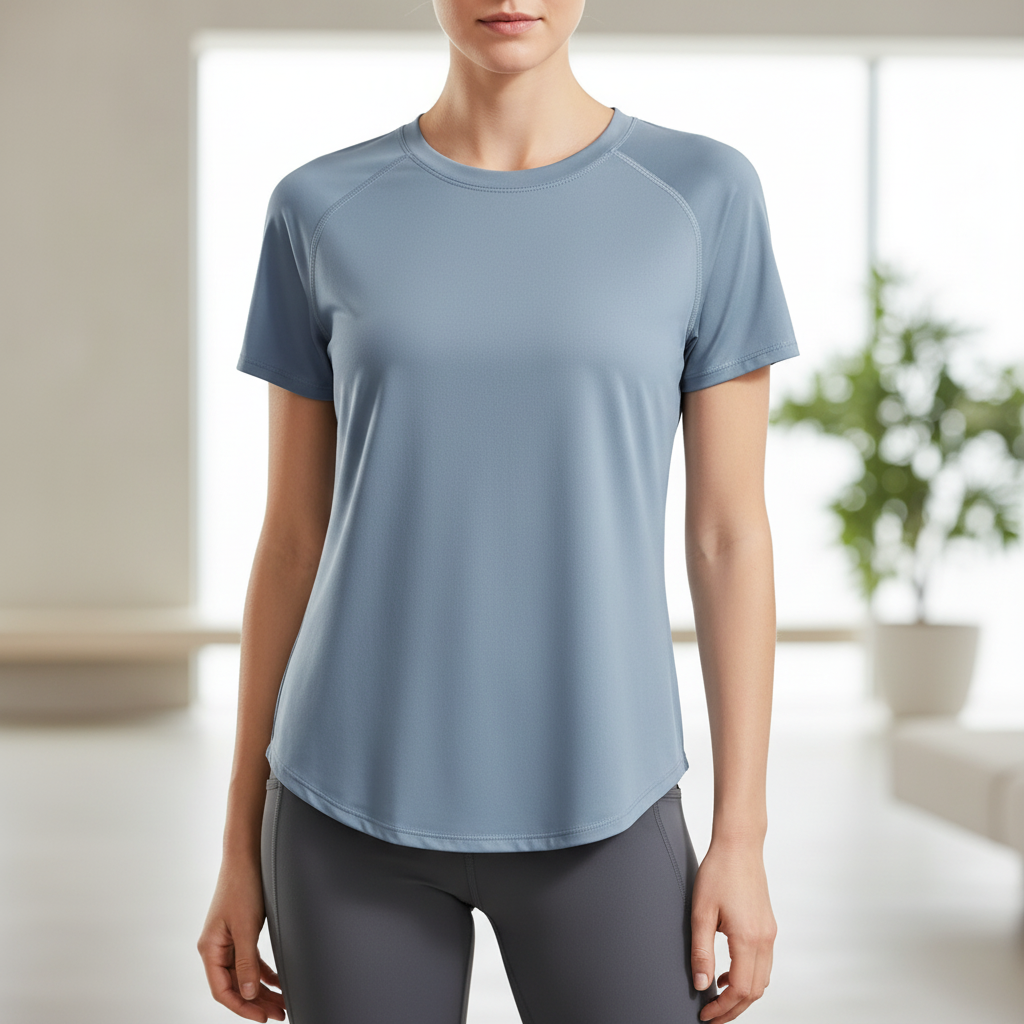 Kurzarm-Performance-Shirt atmungsaktiv schnelltrocknend Yoga