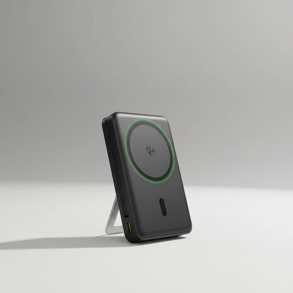 Powerbank mit 45W Schnellladung, Qi2 Magnetladung und klappbarem Ständer