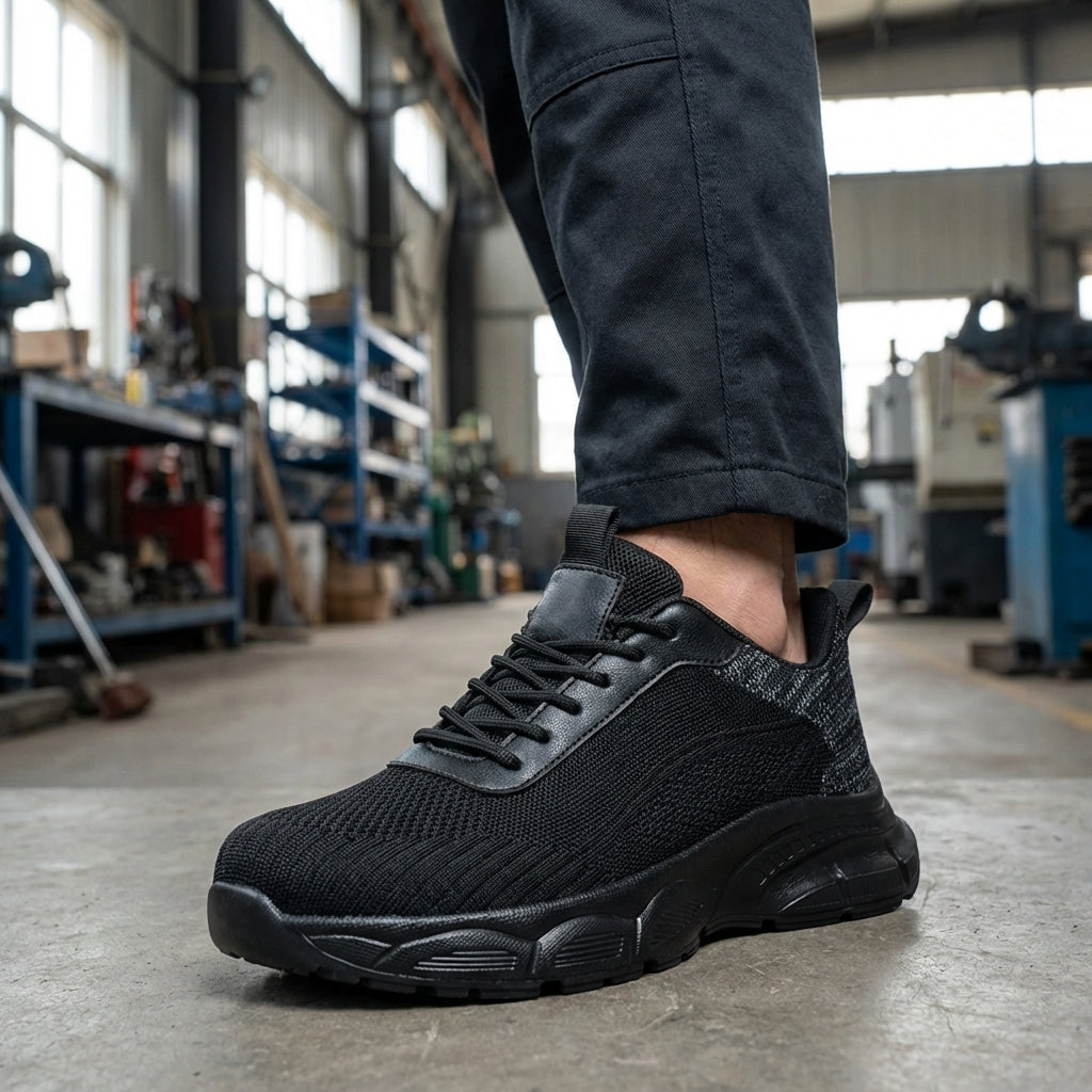 Herren-Sicherheitsstiefel Arbeitsschuhe rutschfest stoßsicher Flyknit