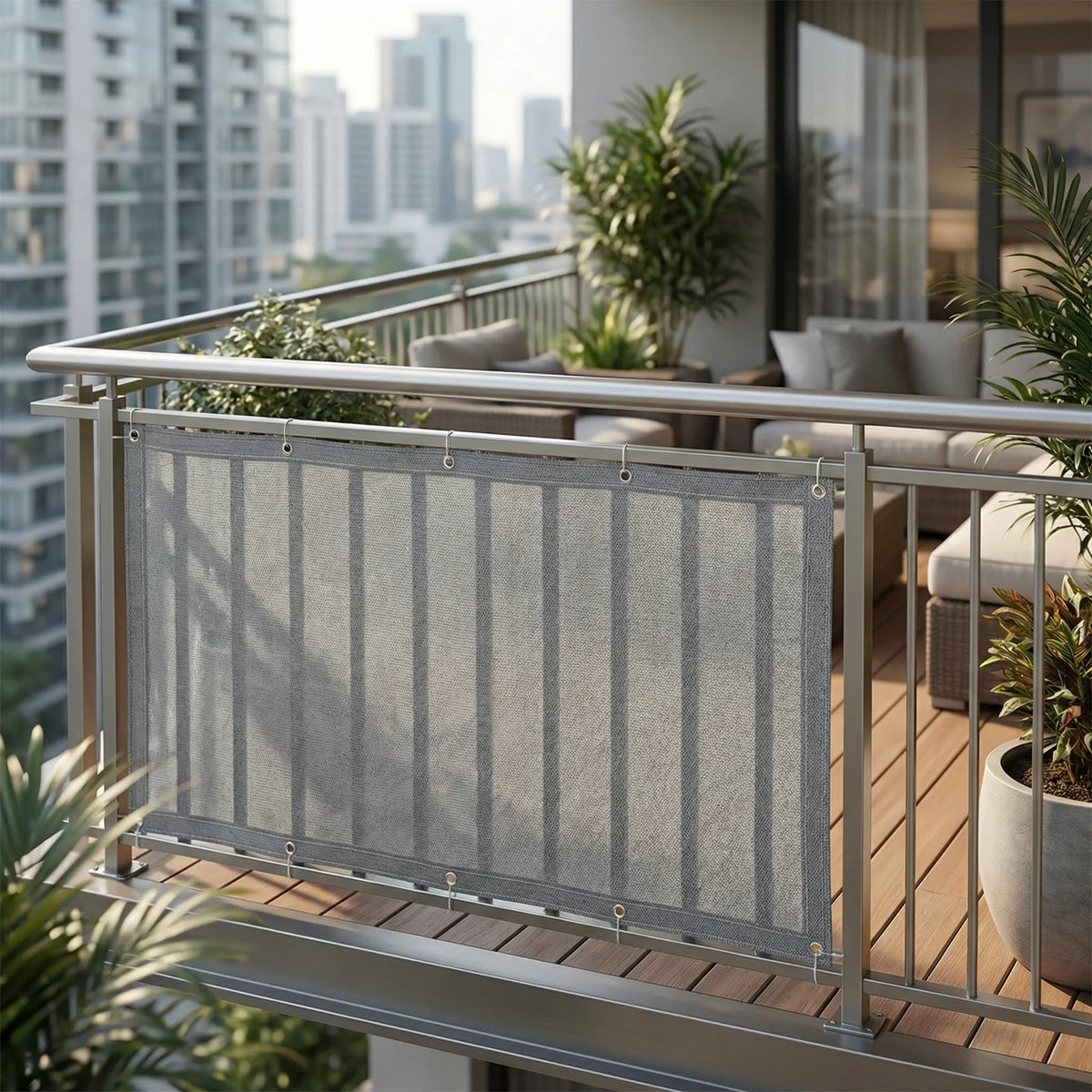 Balkonschutzschirm Privatsphäre Sonnenschirm Terrasse modern