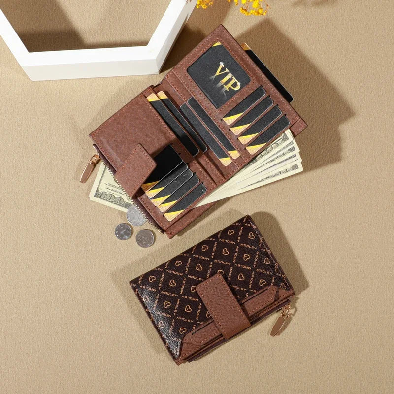 Kompakte Bifold-Geldbörse mit Münzfach und Kartensteckplätzen