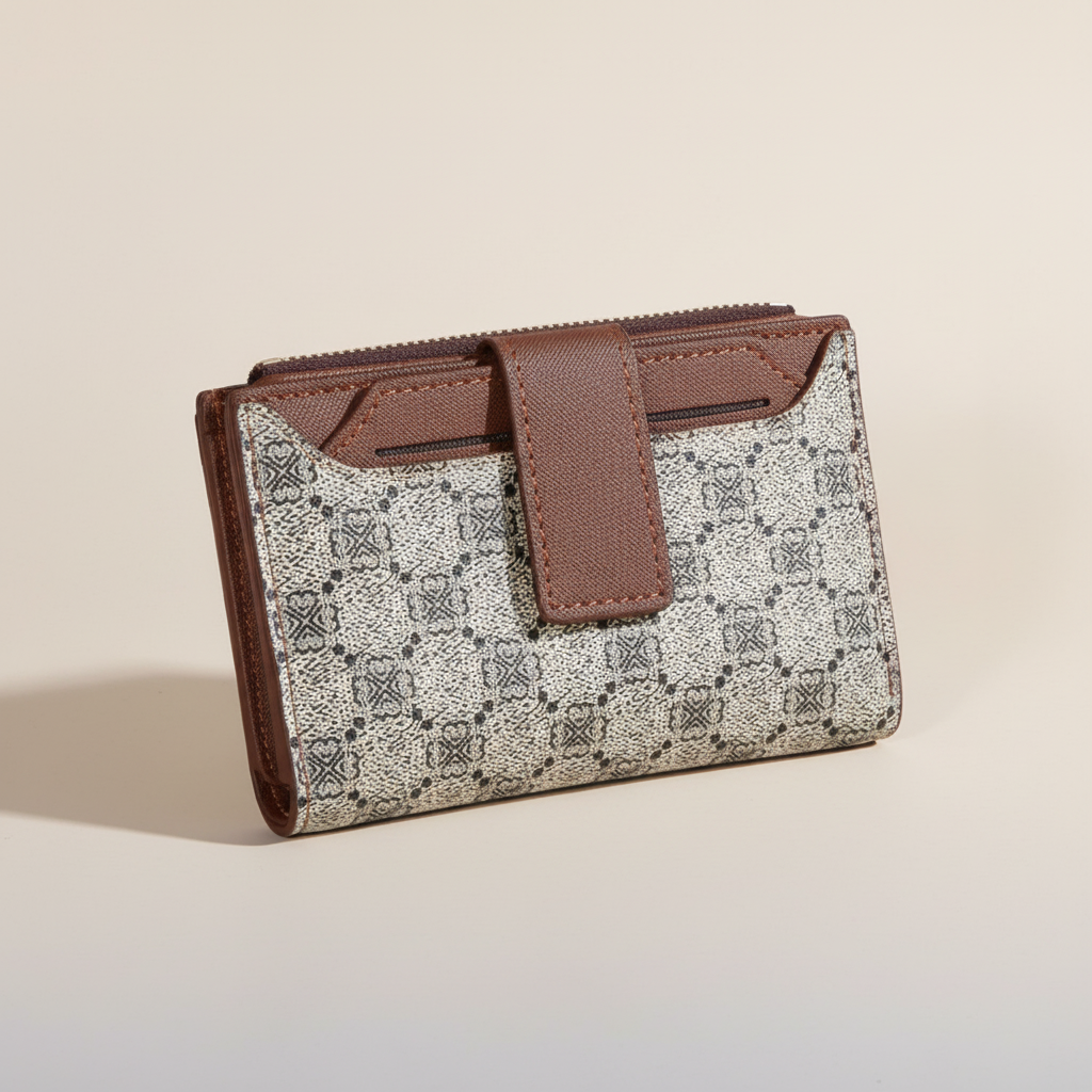 Kompakte Bifold-Geldbörse mit Münzfach und Kartensteckplätzen