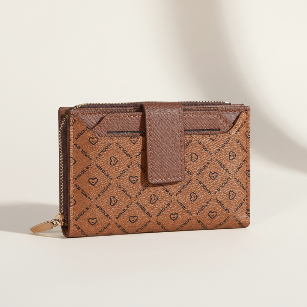 Kompakte Bifold-Geldbörse mit Münzfach und Kartensteckplätzen