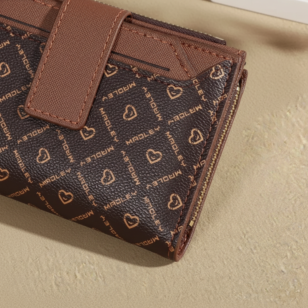 Kompakte Bifold-Geldbörse mit Münzfach und Kartensteckplätzen