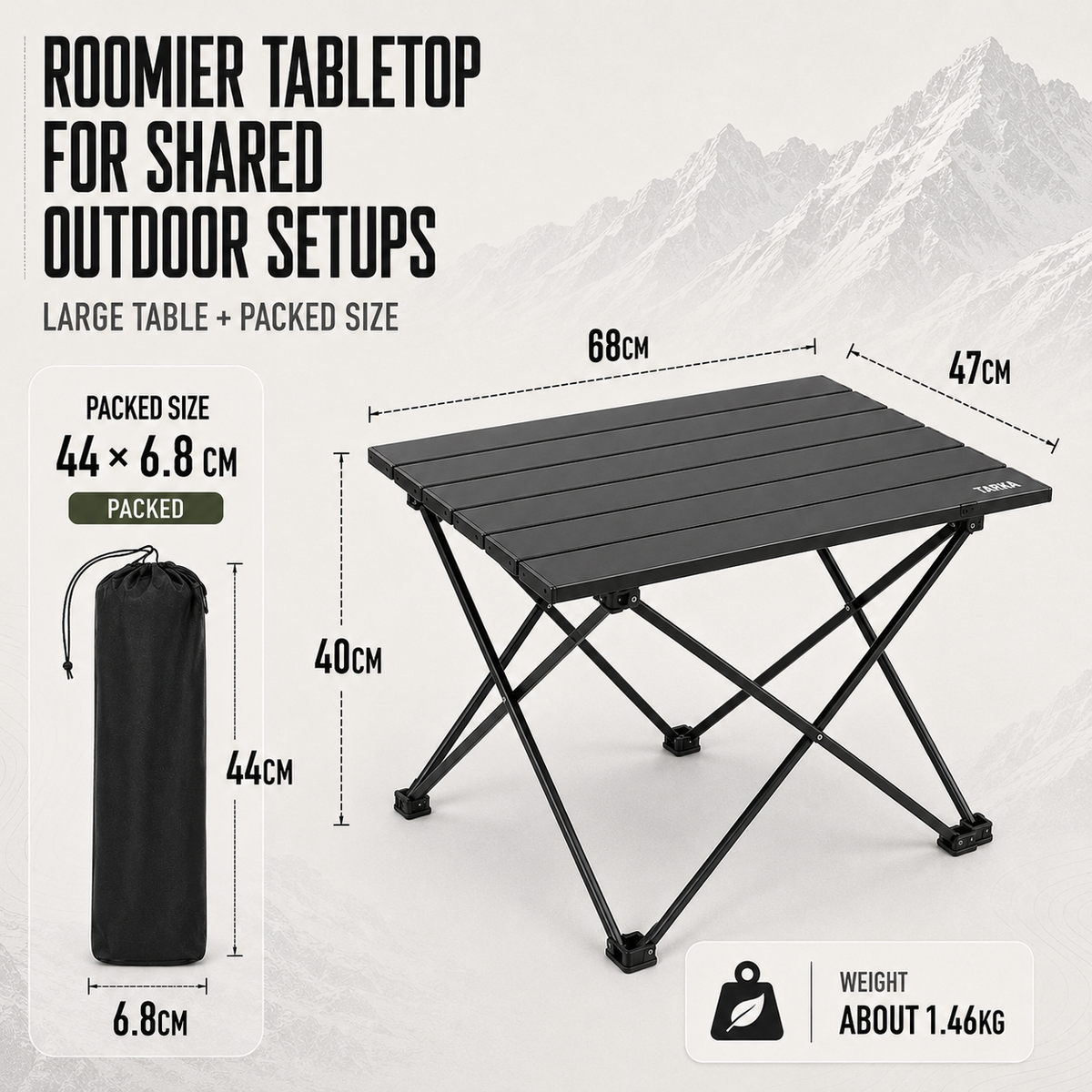 Camp Basel | Campero Leichte faltbare Outdoor-Campingtisch