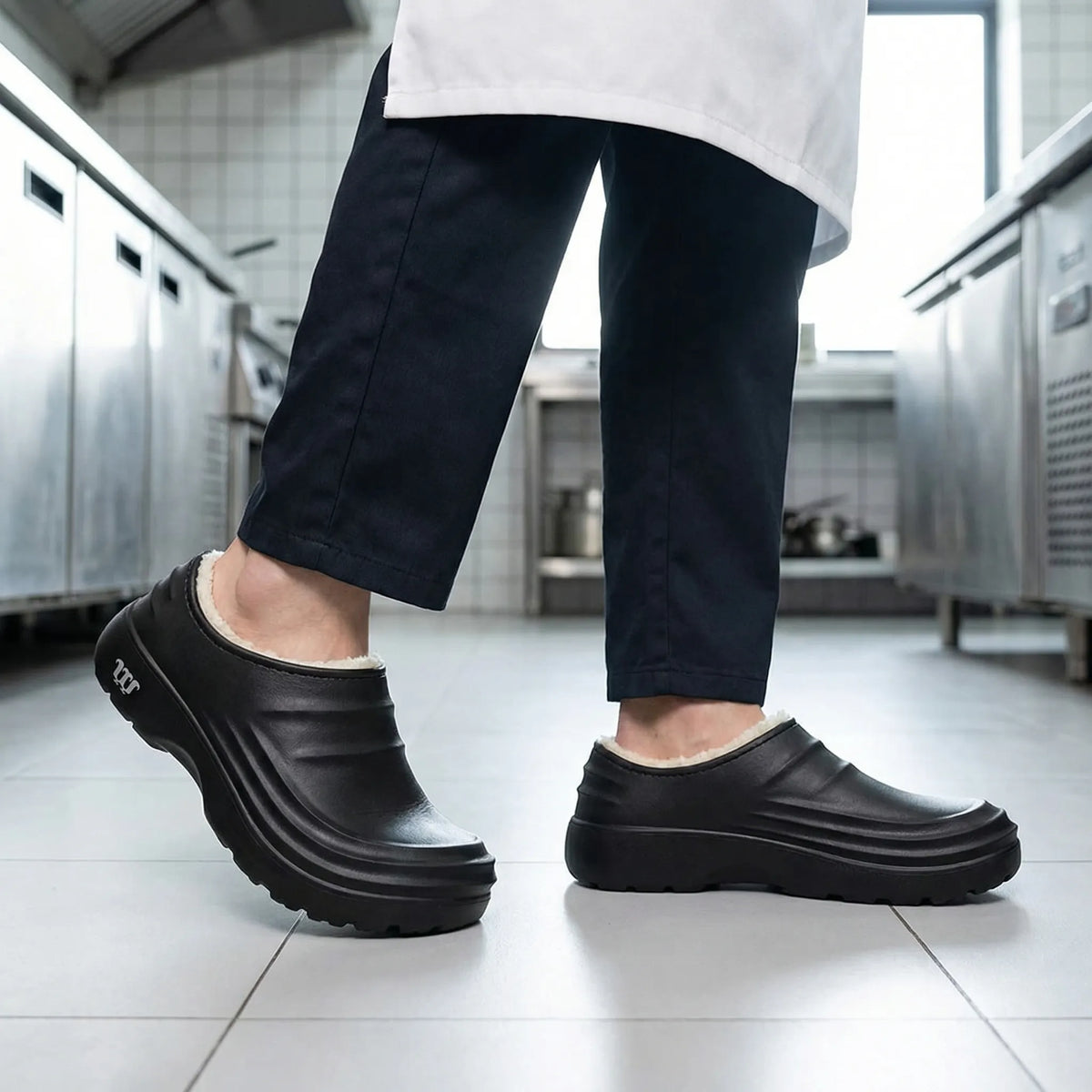 Herren-Küchenclogs rutschfest wasserdicht fleece-gefüttert