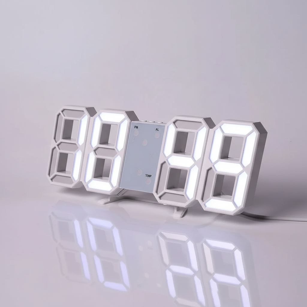 3D-LED-Digitaluhr modern minimalistisch design große Ziffern