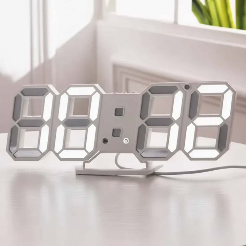 3D-LED-Digitaluhr modern minimalistisch design große Ziffern