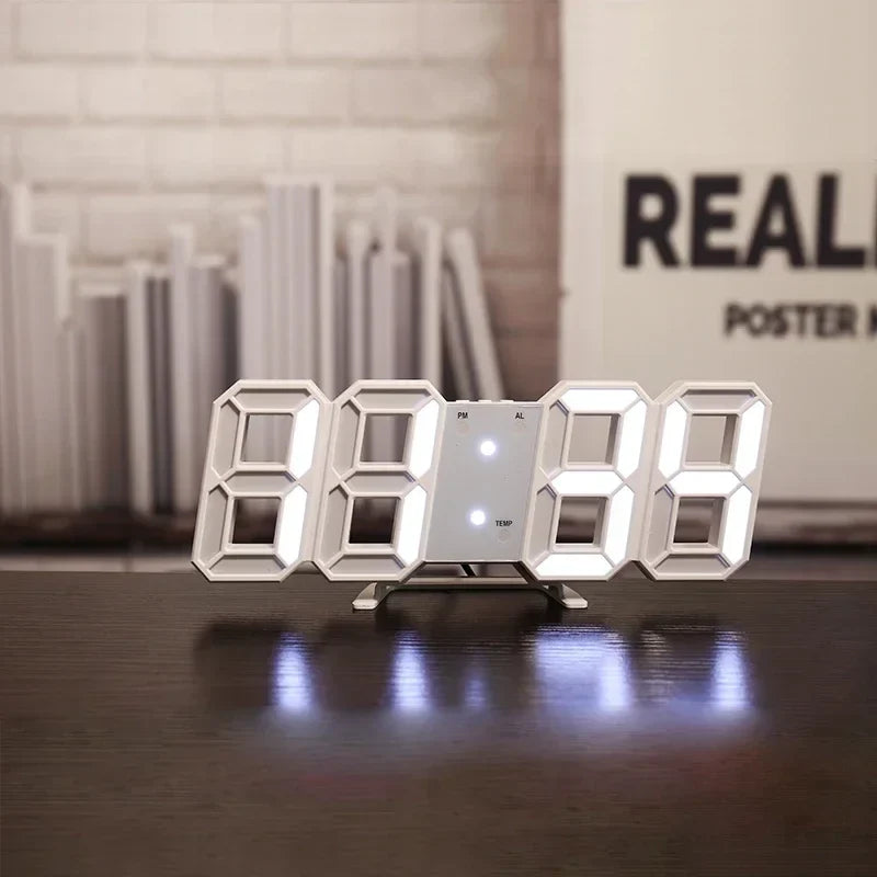 3D-LED-Digitaluhr modern minimalistisch design große Ziffern