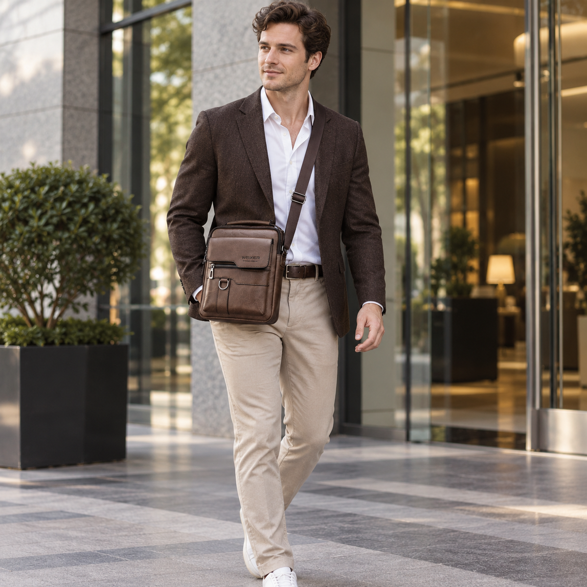 Camp Basel | Kompakte PU-Messenger-Tasche