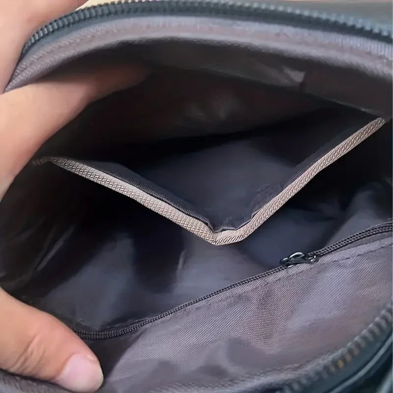 Kompakte PU-Leder Messenger-Tasche mit gepolstertem Tabletfach