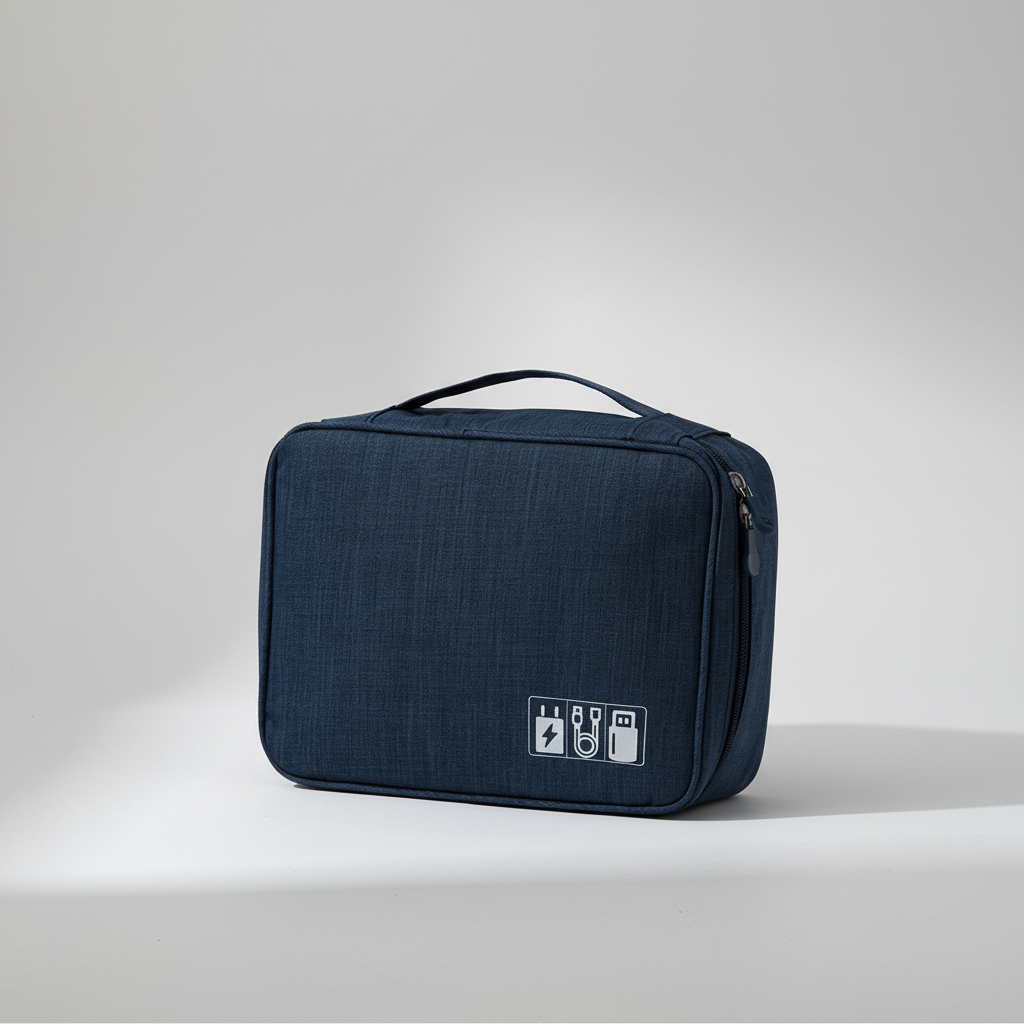 Spritzwasserschützter Kabel-Organizer mit gepolsterten Fächern und Mesh-Taschen