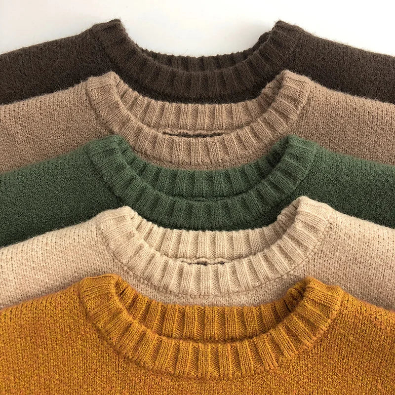 Kinder-Baumwollpullover mit süssem Taschenmotiv und langen Ärmeln