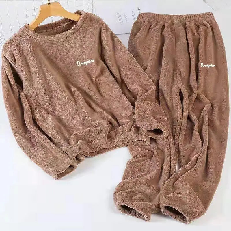 Strickpyjama-Set winter warm weich lockere Passform