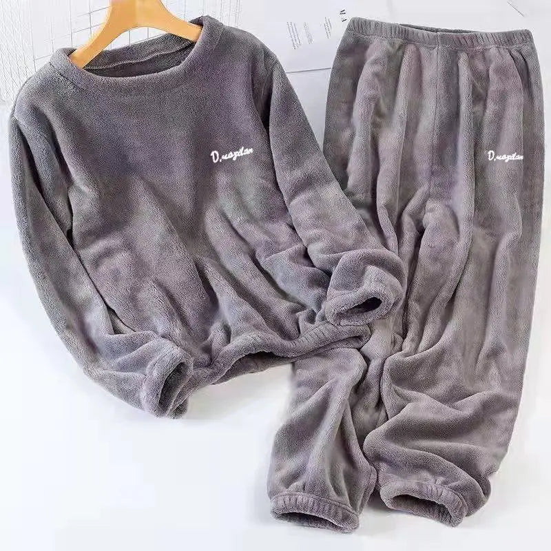 Strickpyjama-Set winter warm weich lockere Passform