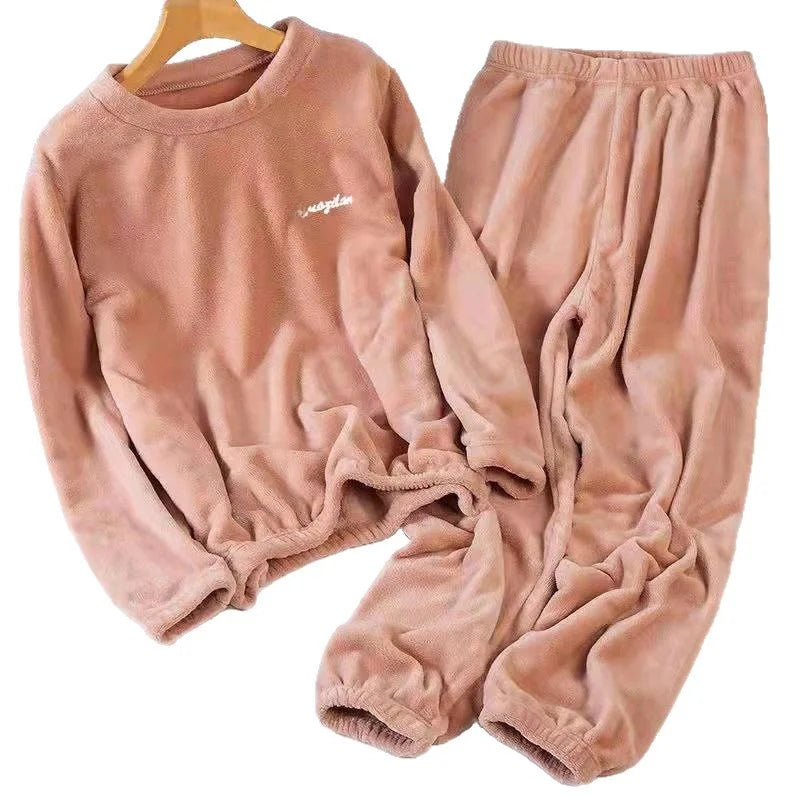 Strickpyjama-Set winter warm weich lockere Passform