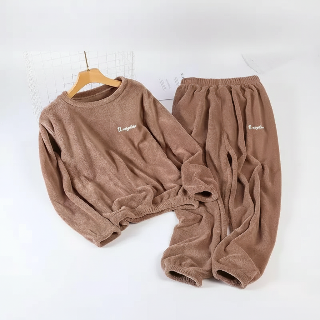 Strickpyjama-Set winter warm weich lockere Passform