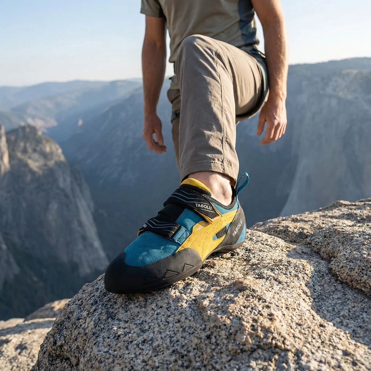 Kletterschuh Herren atmungsaktiv Klettverschluss verstärkte Zehe