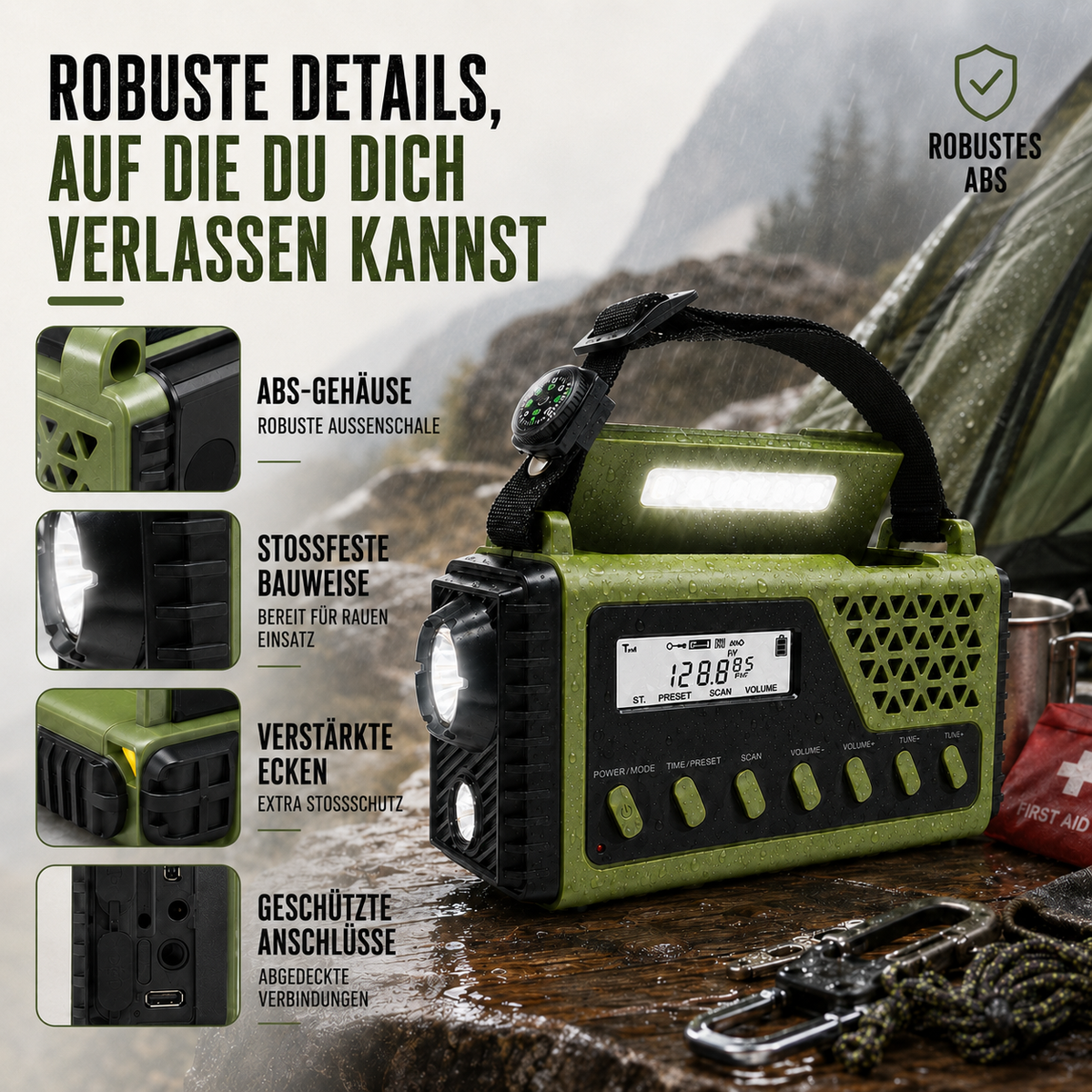 Camp Basel | Crankonix Handkurbel-Notfallradio