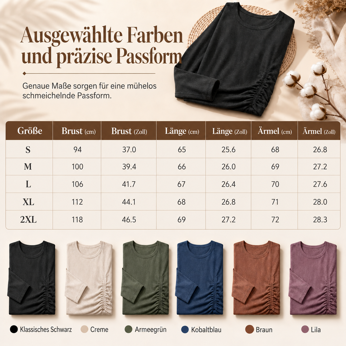 Camp Basel | Damen-Strickpullover mit Rundhalsausschnitt – Dehnbar & Formbeständig, Sechs Herbstfarben