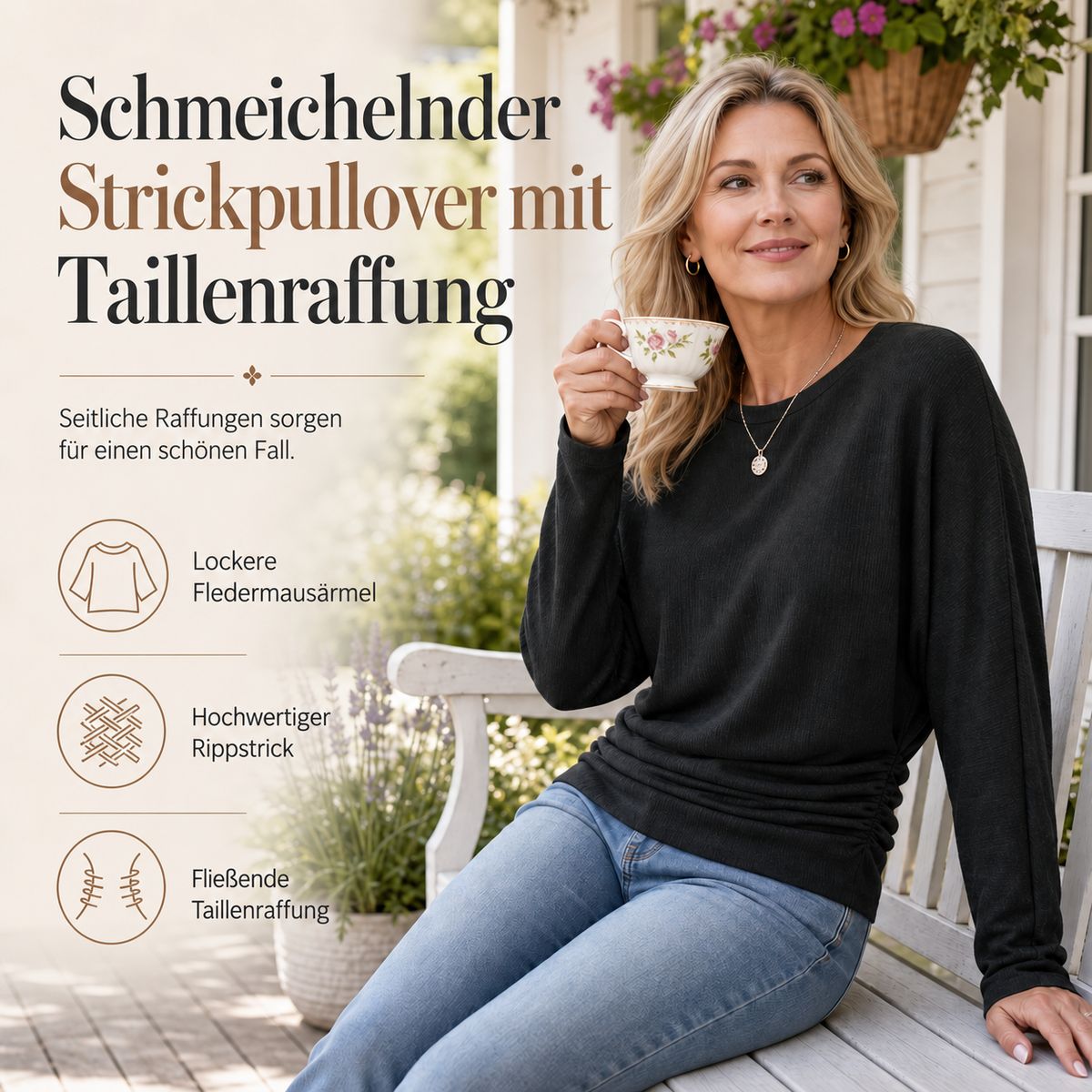 Camp Basel | Damen-Strickpullover mit Rundhalsausschnitt – Dehnbar & Formbeständig, Sechs Herbstfarben
