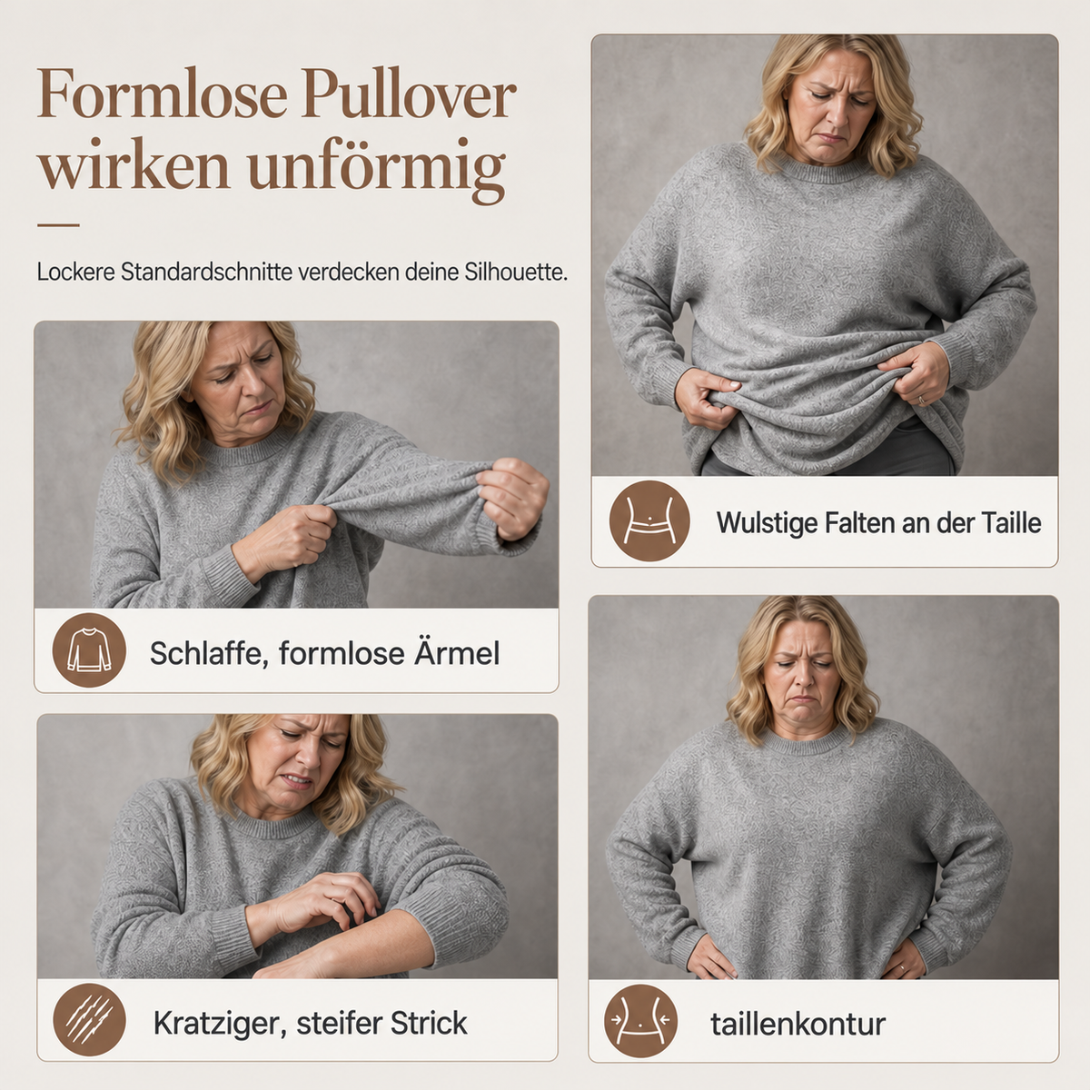 Camp Basel | Damen-Strickpullover mit Rundhalsausschnitt – Dehnbar & Formbeständig, Sechs Herbstfarben