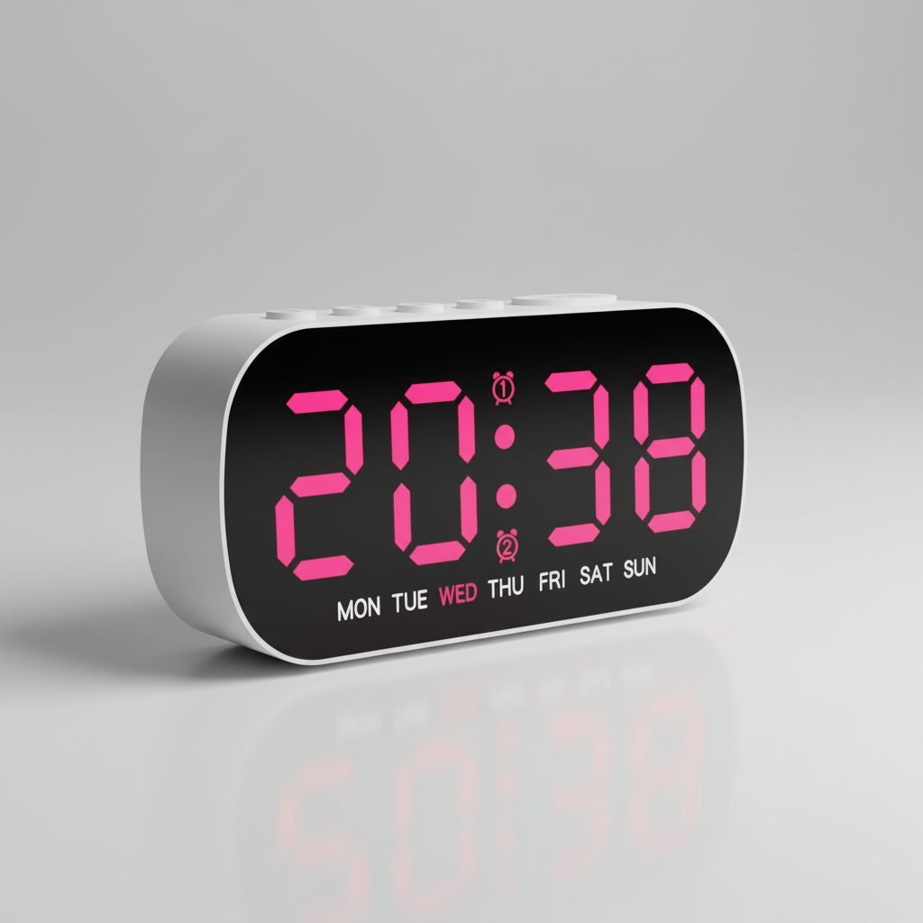 LED-Wecker mit USB-Stromversorgung, Doppelalarm und hellem Display